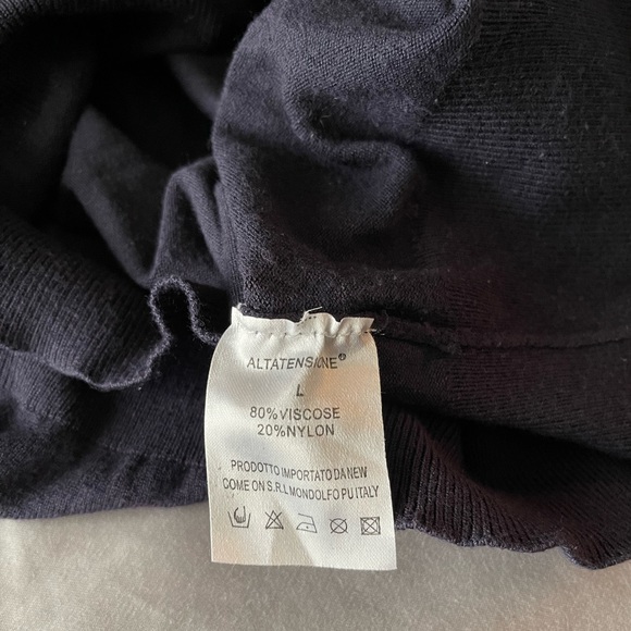 Mens Navy V Neck Sweatshirt/Pullover Sweater Patches On Elbows - Picture 5 of 5